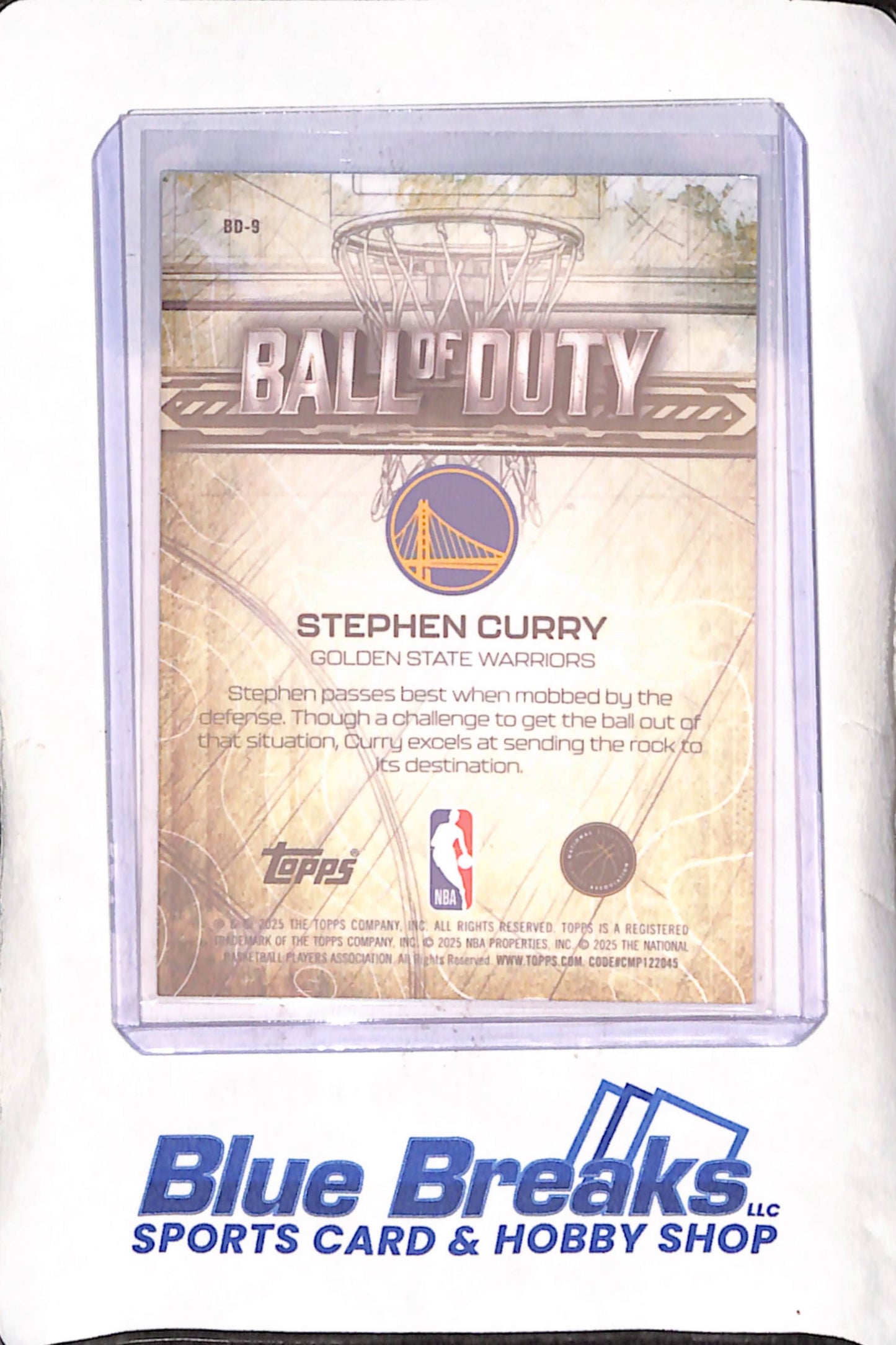 2025 Topps Chrome - Stephen Curry - Ball of Duty - 250/275 - Golden State Warriors - Basketball - #BD-9