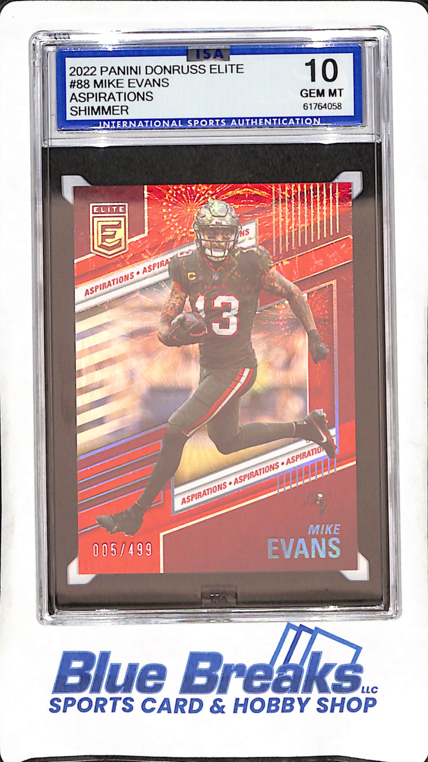 2022 Panini Donruss Elite - Mike Evans - Aspirations - Shimmer - 5/499 - ISA 10 -  Tampa Bay Buccaneers - Football - #88
