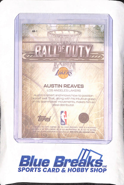 2025 Topps Chrome - Austin Reaves - Ball of Duty - 273/299 - Los Angeles Lakers - Basketball - #BD-1