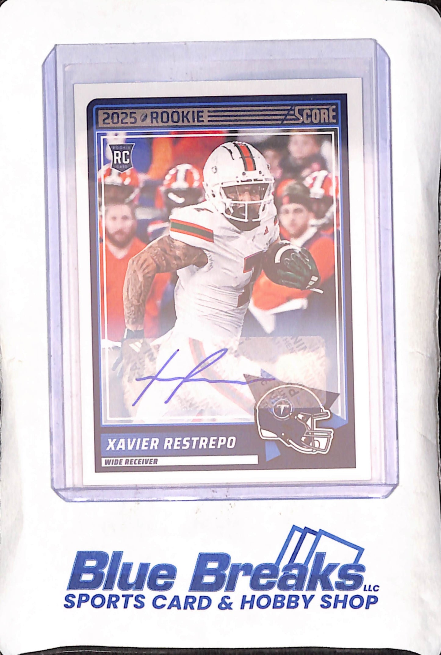 2025 Panini Score - Xavier Restrepo - Rookie - Autograph - Tennessee Titans - Football - #6