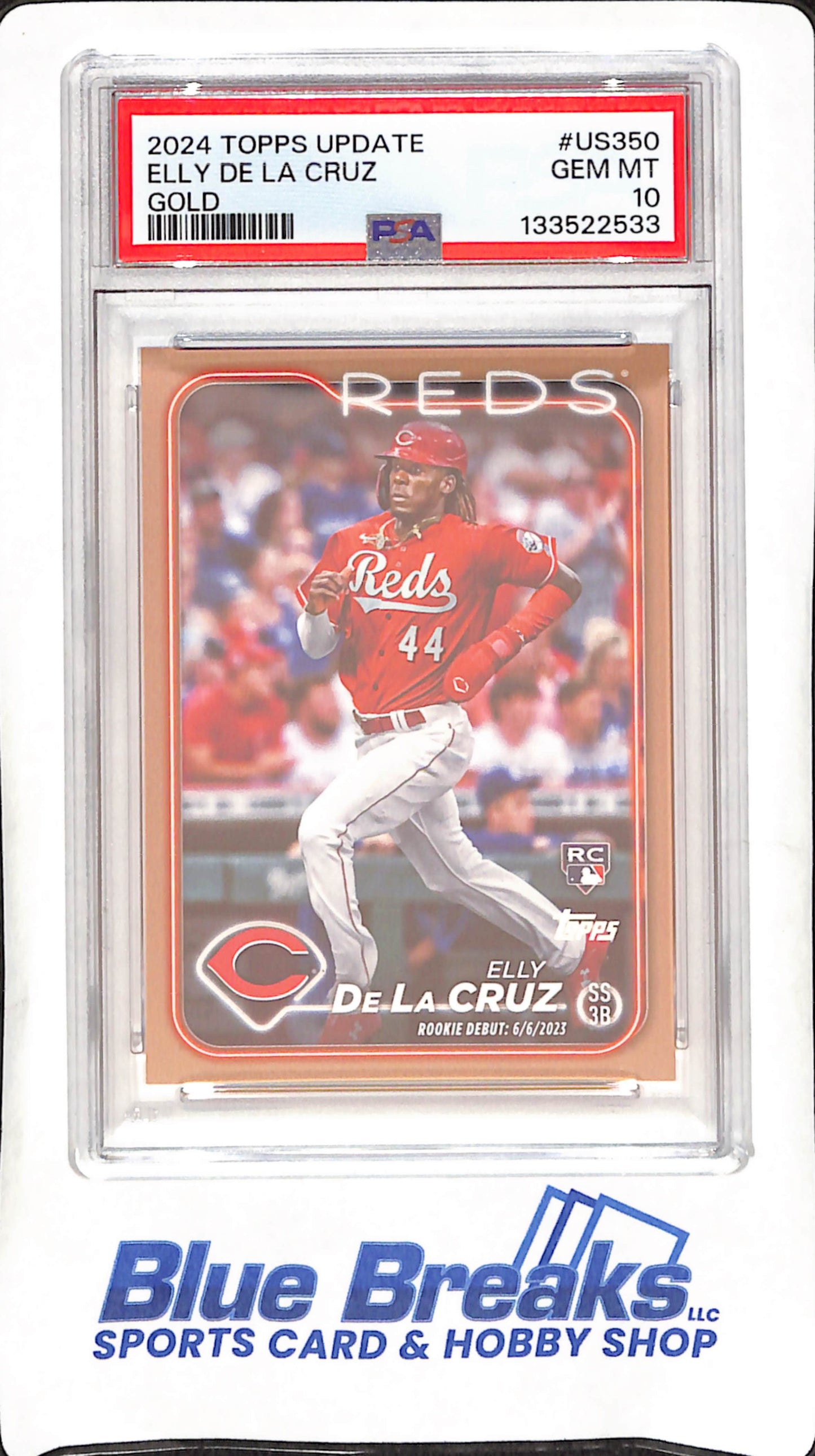 2024 Topps Update - Elly De La Cruz - Gold - RC - 1429/2024 - PSA 10 - Cincinnati Reds - Baseball - #US350