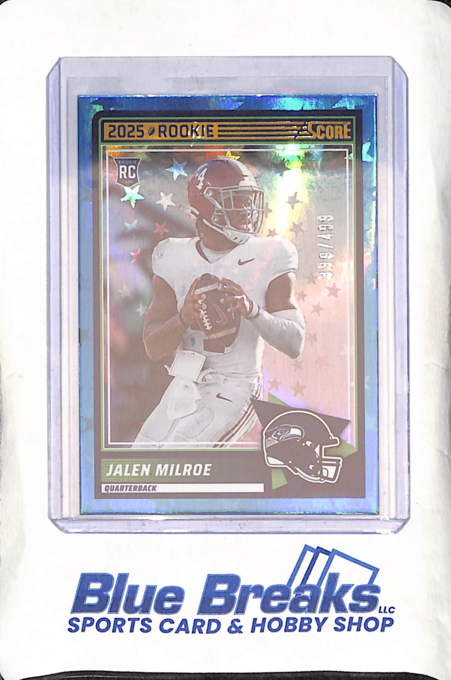 2025 Panini Score - Jalen Milroe - 339/499 - RC - Seattle Seahawks - Football - #29