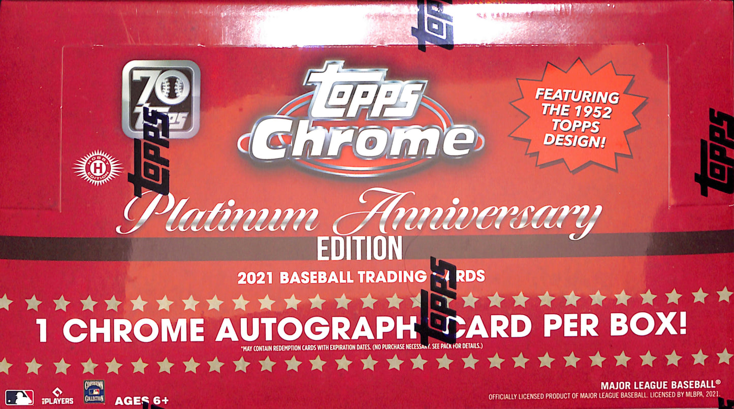 2021 Topps Chrome Baseball Platinum Anniversary Hobby - Sealed Wax