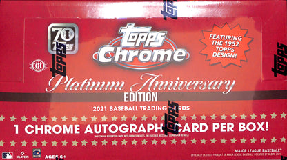 2021 Topps Chrome Baseball Platinum Anniversary Hobby - Sealed Wax