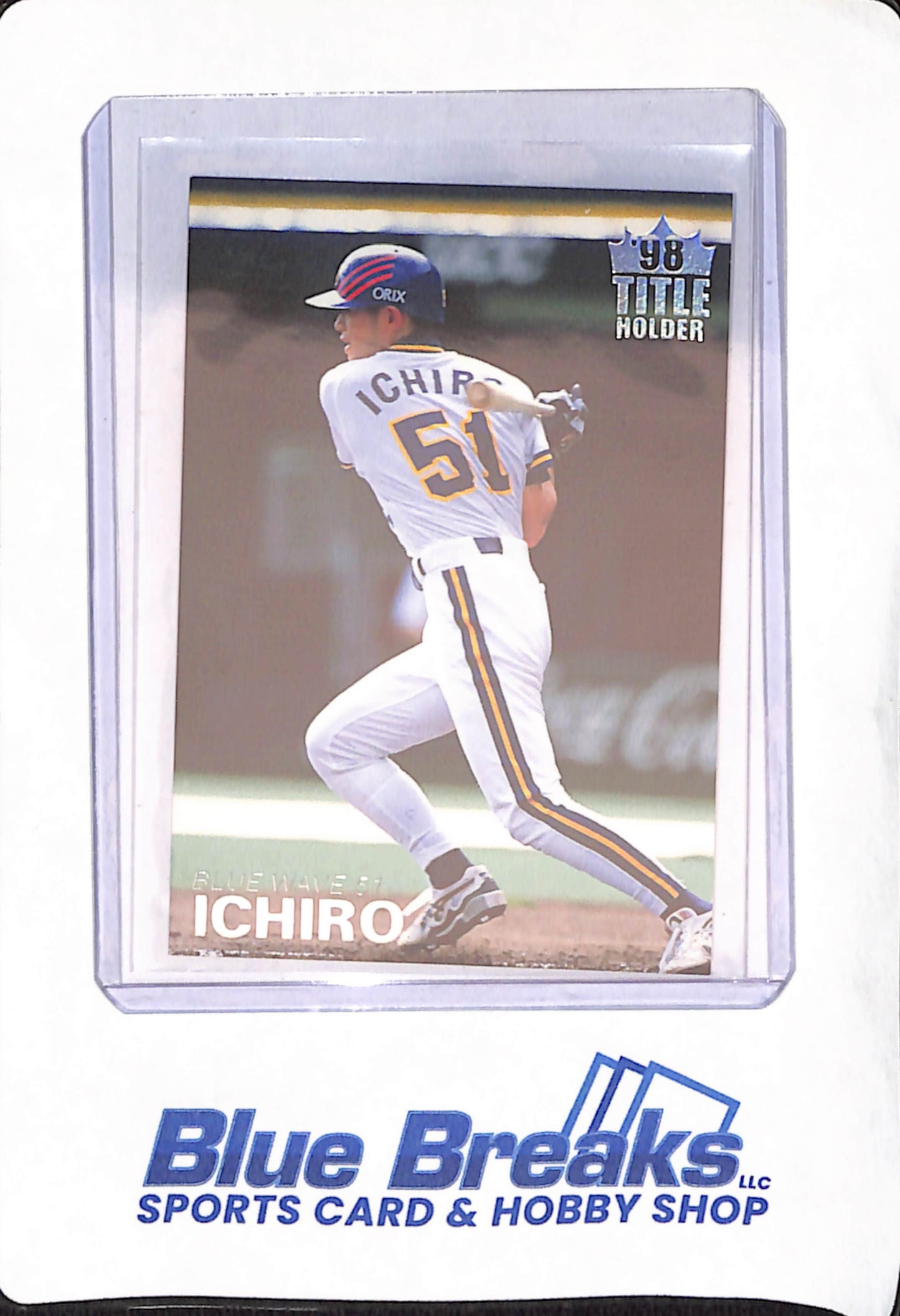 1999 Calbee Title Card - Ichiro Suzuki - Orix Blue Wave - Japanese - Baseball - 98 Pacific League Title Holder - #T-06