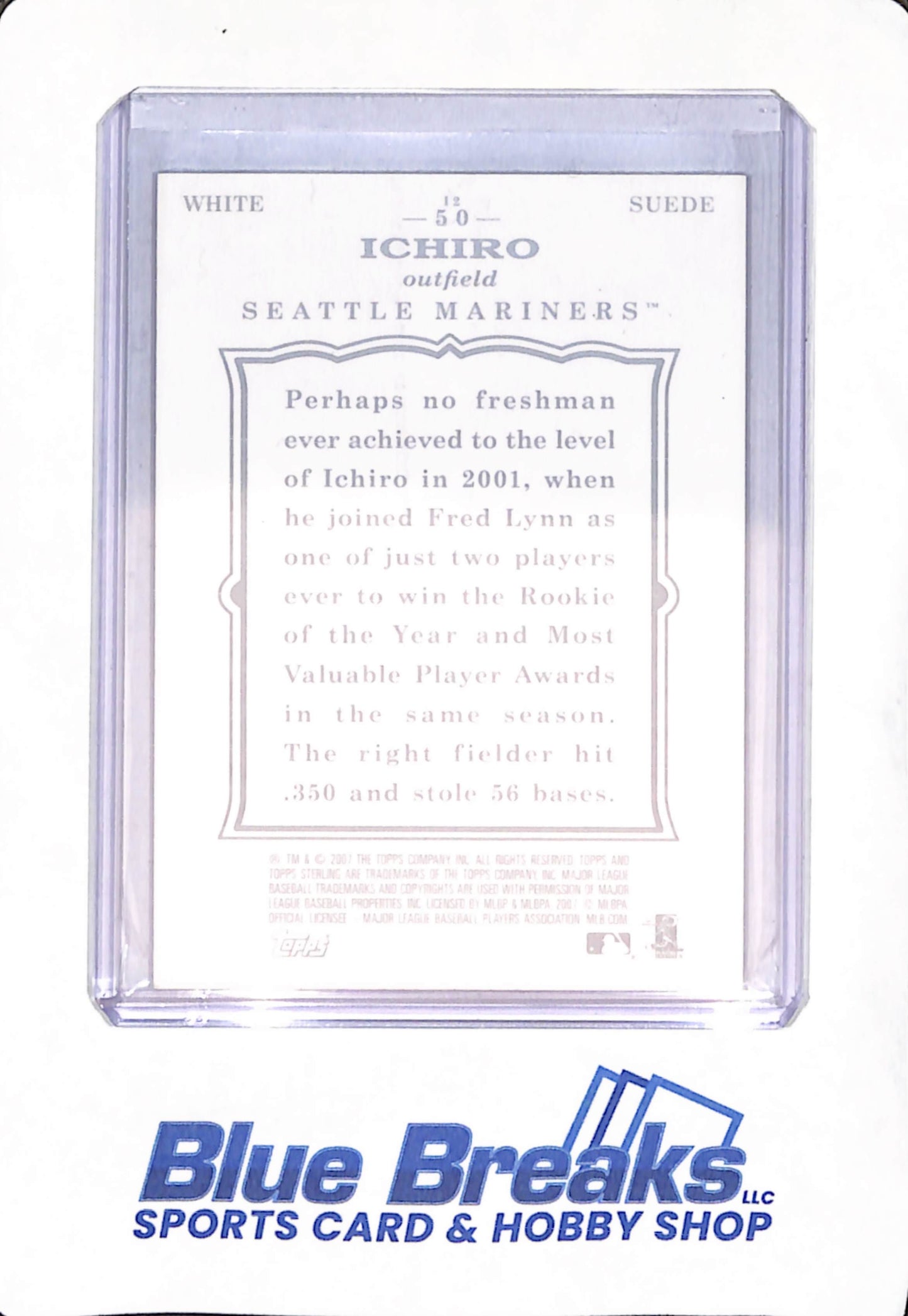 2007 Topps Sterling - Ichiro Suzuki - Seattle Mariners - Baseball - White Suede - 50/50 - #50