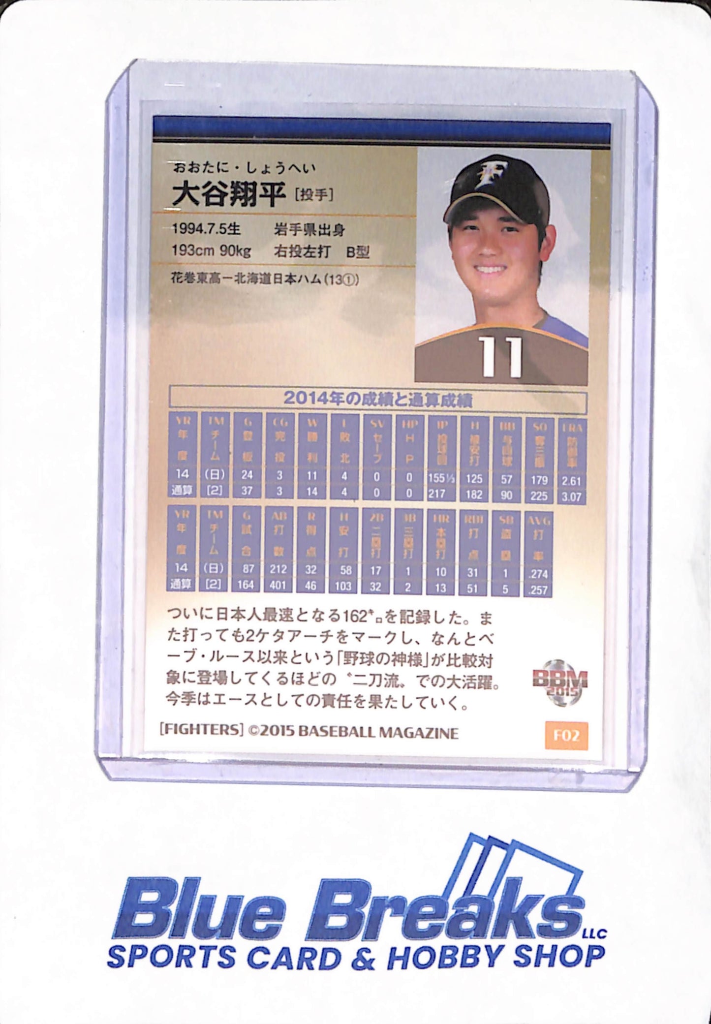 2015 Baseball Magazine 25th Anniversary - Shohei Ohtani - Hokkaido Nippon-Ham Fighters - Japanese - Baseball - #F02