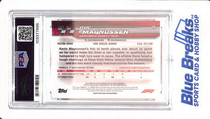 2024 Topps Chrome Paddock Pass F1 - Kevin Magnussen - MoneyGram HAAS - F1 - Chrome Pearl White - PSA MINT 9 - 01/25 - #16