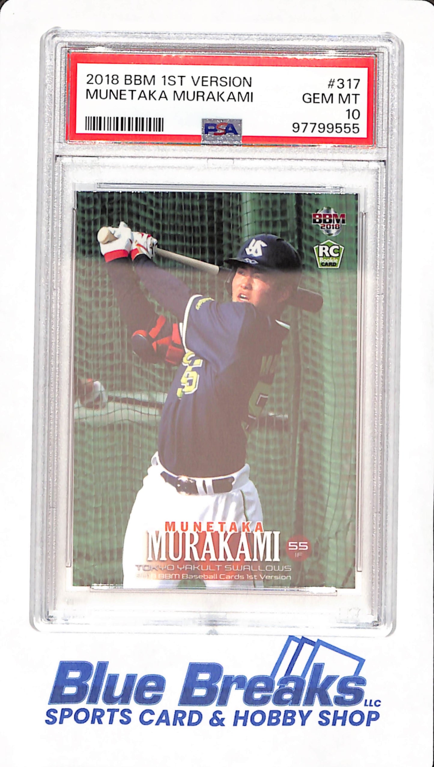 2018 BBM 1st Version - Munetaka Murakami - Tokyo Yakult Swallows - Japanese - Baseball - The Rookie Story - RC -PSA GEM MT 10 - #317