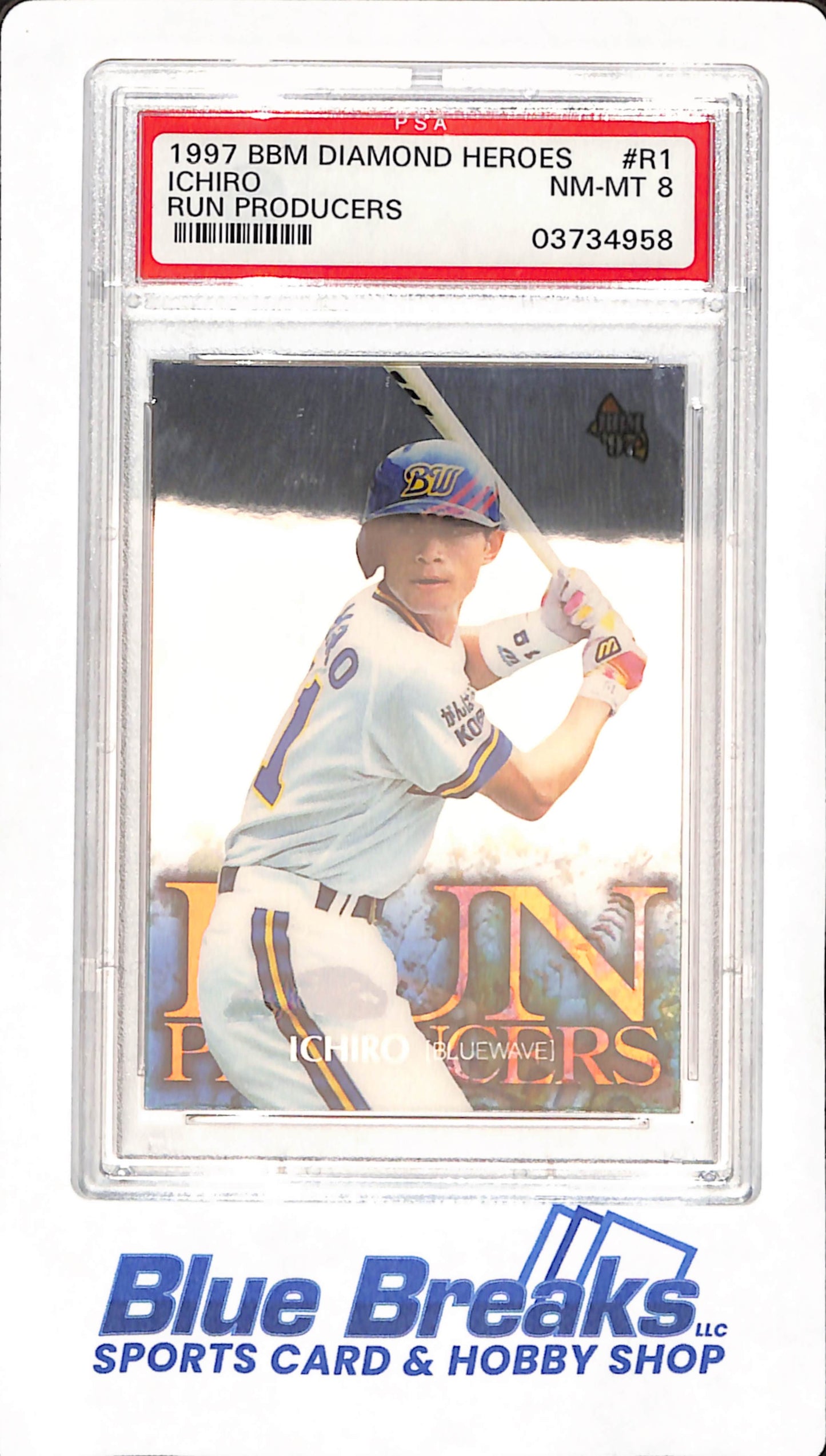 1997 BBM Diamond Heroes - Ichiro Suzuki - Orix Blue Wave - Japanese - Baseball - Run Producers - PSA NM-MT 8 - #R1