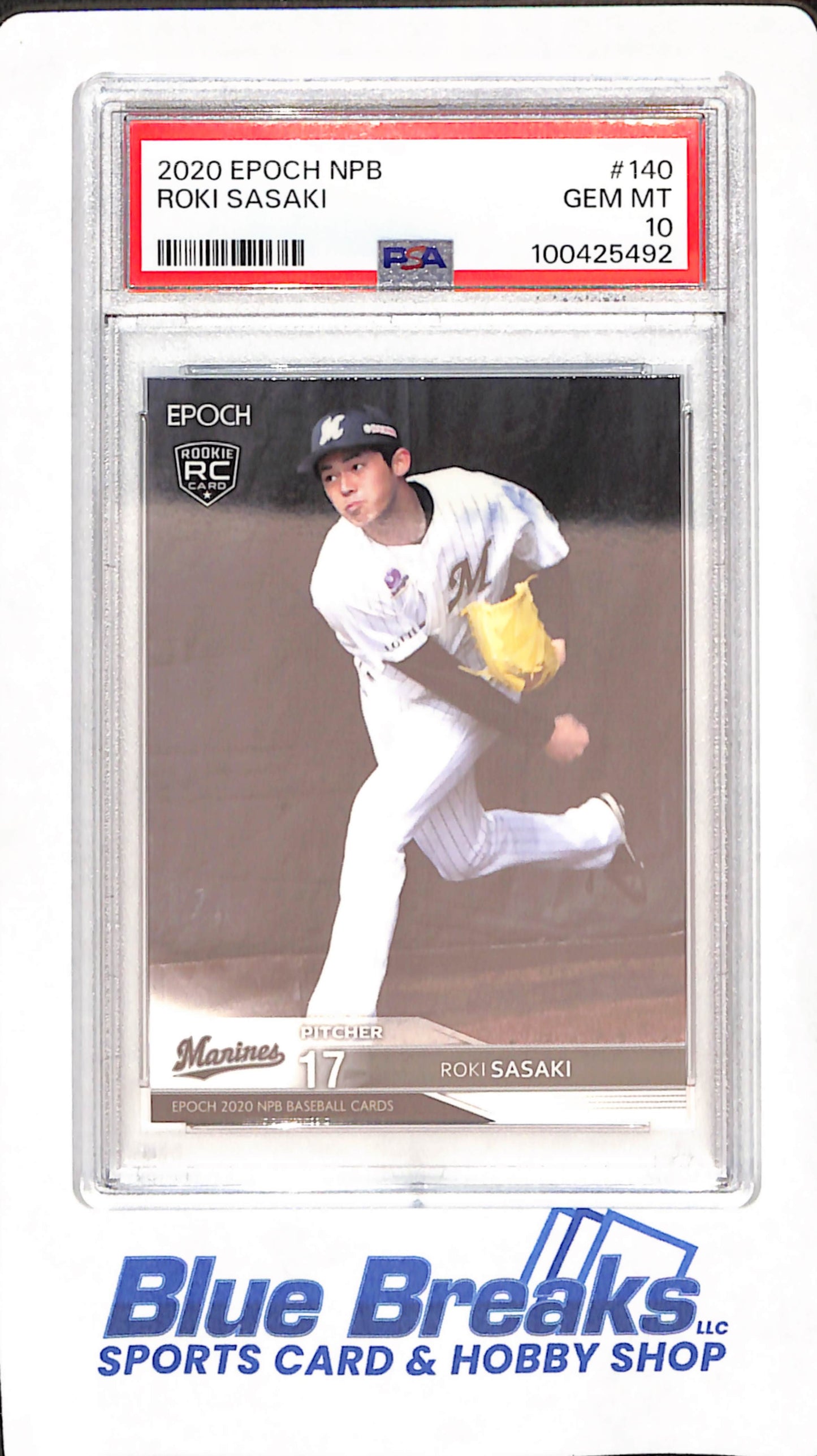 2020 Epoch NPB - Roki Sasaki - Chiba Lotte Marines - Japanese - Baseball - RC - Rookie - GEM MT 10 - #140