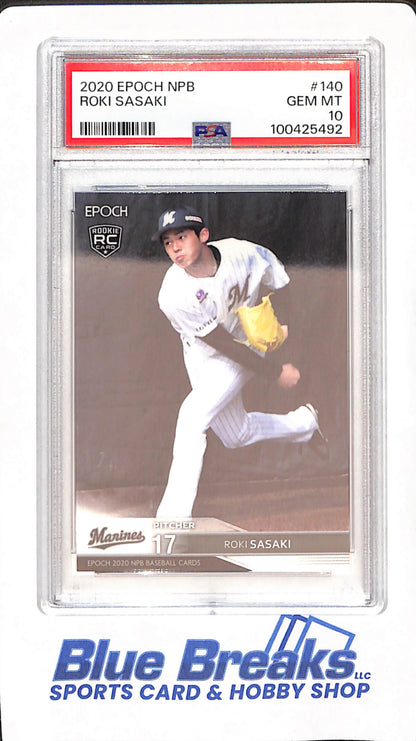 2020 Epoch NPB - Roki Sasaki - Chiba Lotte Marines - Japanese - Baseball - RC - Rookie - GEM MT 10 - #140