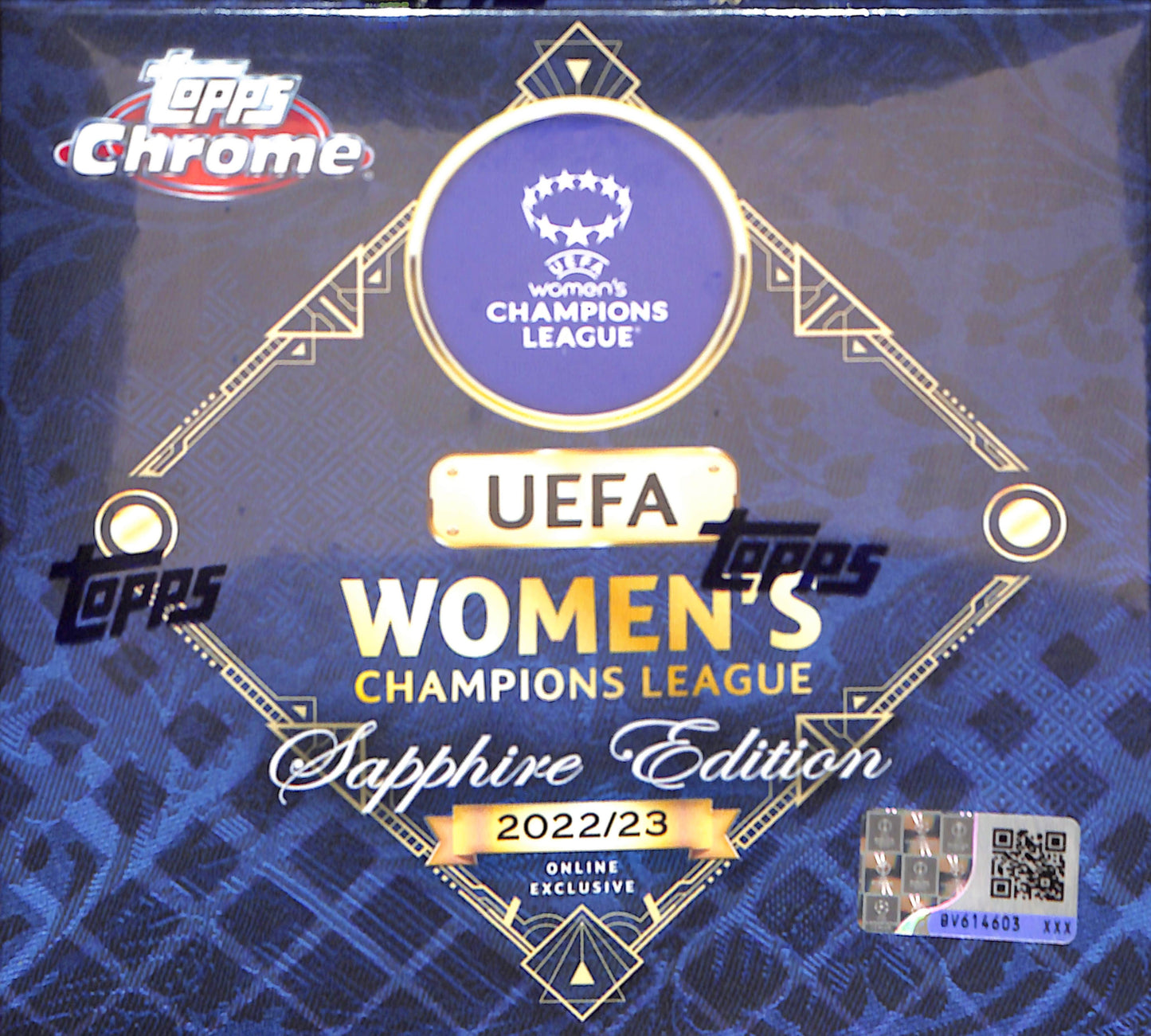 2022/23 Topps Chrome UEFA Women's Champions League Sapphire League Hobby Box - Soccer - Sealed Wax