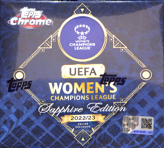 2022/23 Topps Chrome UEFA Women's Champions League Sapphire League Hobby Box - Soccer - Sealed Wax