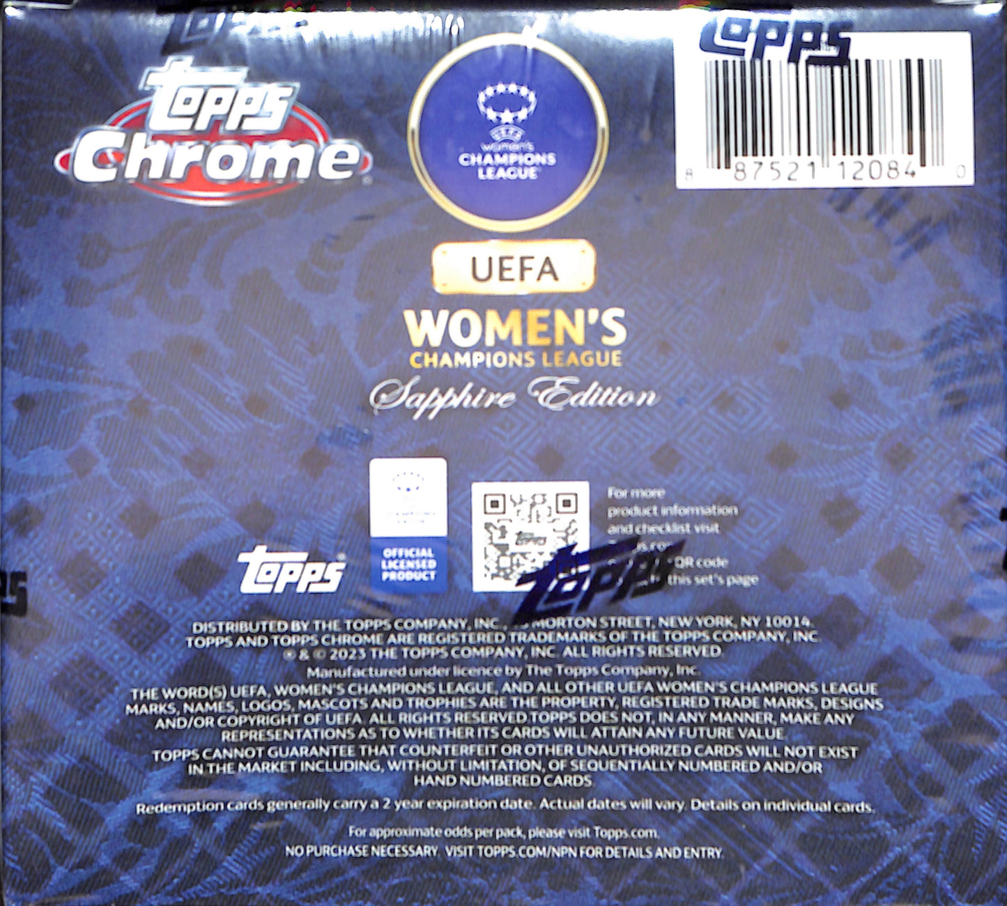 2022/23 Topps Chrome UEFA Women's Champions League Sapphire League Hobby Box - Soccer - Sealed Wax