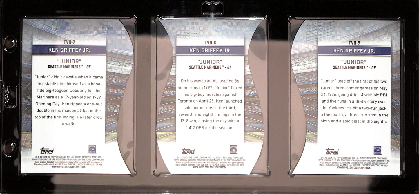 2024 Topps Stadium Club Chrome - Ken Griffey Jr - Triumvirates - Seattle Mariners - Baseball - #TVN-7 - #TVN-8 - #TVN-9