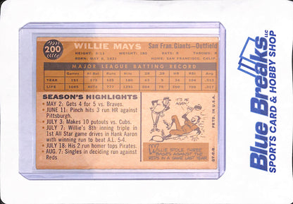 1960 Topps - Willie Mays - San Francisco Giants - Baseball - #200