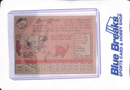 1958 Topps - Sandy Koufax - Los Angeles Dodgers - Baseball - #187