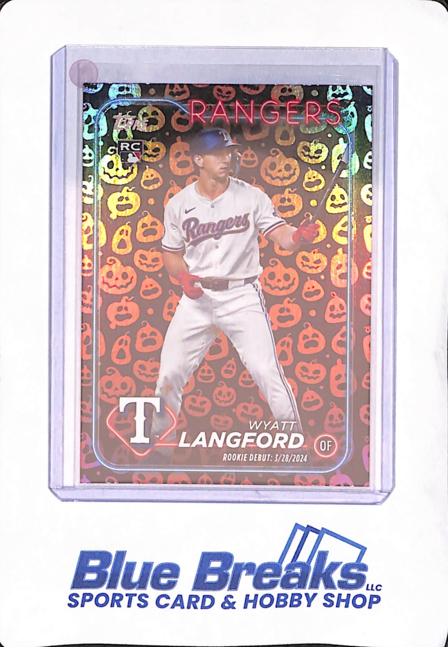 2024 Topps Update - Wyatt Langford - Texas Rangers - Baseball - Jack-o-Lantern - RC- #US341