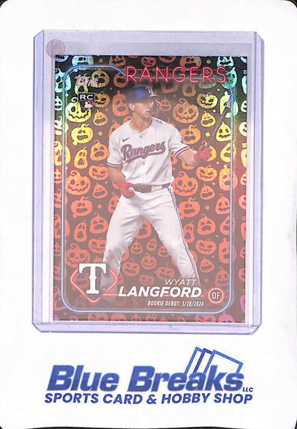 2024 Topps Update - Wyatt Langford - Texas Rangers - Baseball - Jack-o-Lantern - RC- #US341