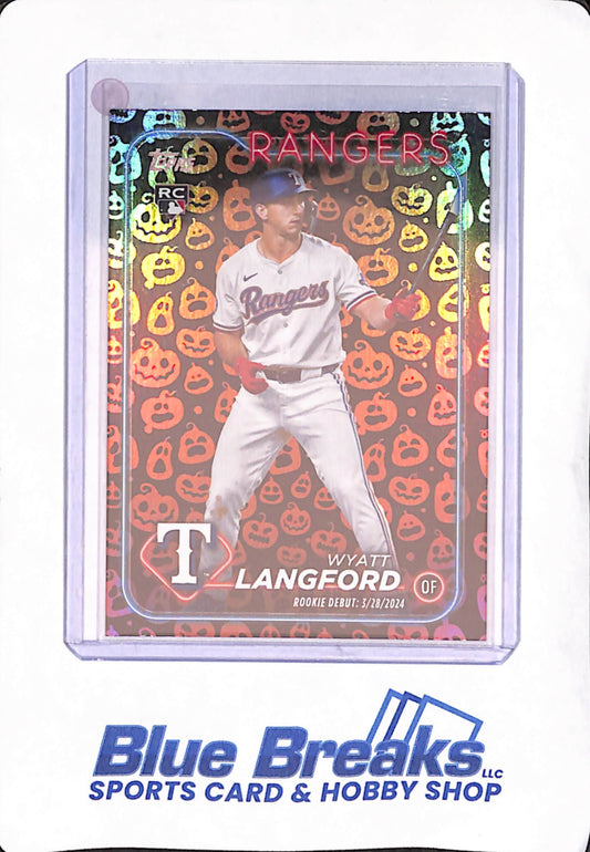 2024 Topps Update - Wyatt Langford - Texas Rangers - Baseball - Jack-o-Lantern - RC- #US341