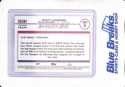 2024 Topps Update - Wyatt Langford - Texas Rangers - Baseball - Jack-o-Lantern - RC- #US341