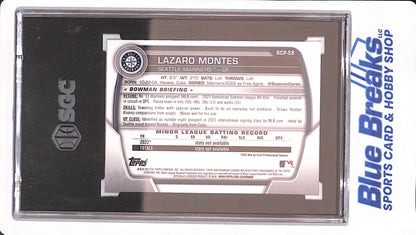 2023 Bowman Sapphire - Lazaro Montes - Seattle Mariners - Baseball - Bowman 1st - Chrome - Prospect - SGC 9 - #BCP-58