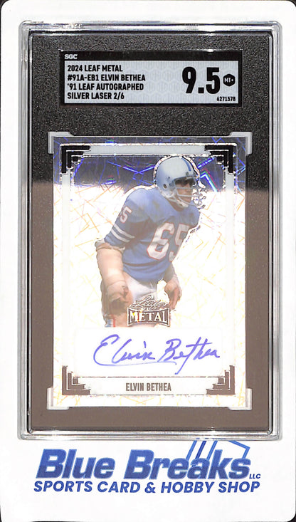2024 Leaf Metal - Elvin Bethea - Houston Oilers -  Football - Autograph - Silver Laser - 2/6 - SGC 9.5 - #91A-EB1