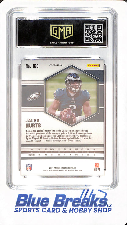 2021 Mosaic - Jalen Hurts - Philadelphia Eagles - Football - GMA GEM MT 10 - Pink Prizm - #160