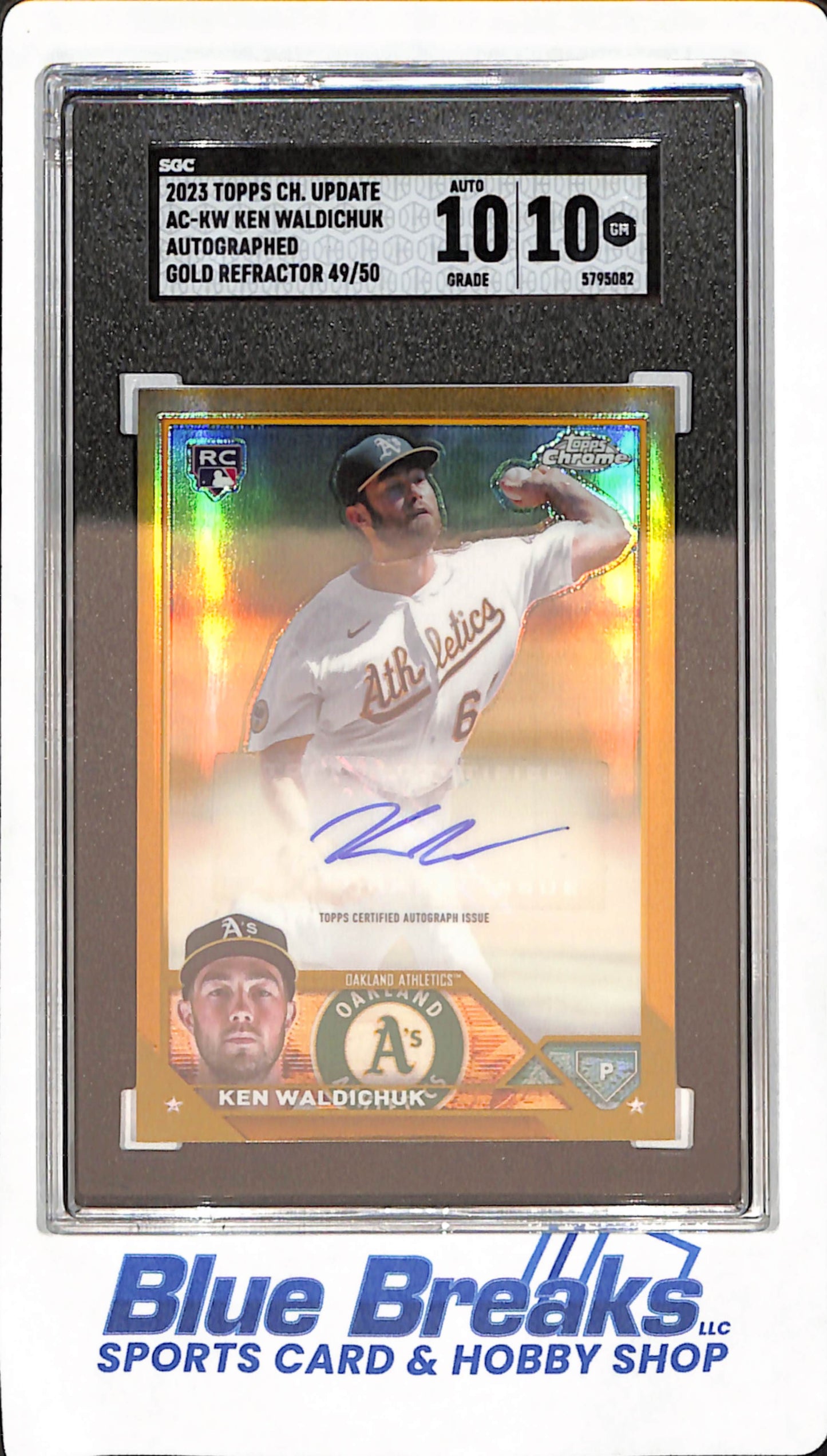 2023 Topps Chrome Update - Ken Waldichuck - Oakland Athletics - Baseball - Autograph - RC - Gold Refractor - 49/50 - SGC 10/ Auto 10 - #AC-KW