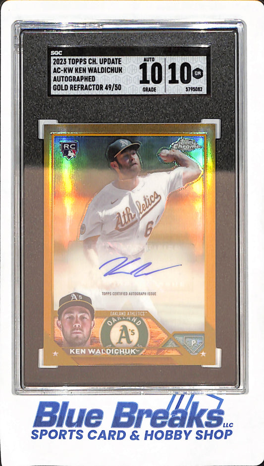 2023 Topps Chrome Update - Ken Waldichuck - Oakland Athletics - Baseball - Autograph - RC - Gold Refractor - 49/50 - SGC 10/ Auto 10 - #AC-KW