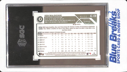 2023 Topps Chrome Update - Ken Waldichuck - Oakland Athletics - Baseball - Autograph - RC - Gold Refractor - 49/50 - SGC 10/ Auto 10 - #AC-KW