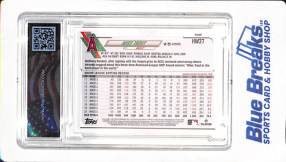 2021 Topps Holiday - Mike Trout - Los Angeles Angels - Baseball - Pure Graded X Mint 9 - #HW27