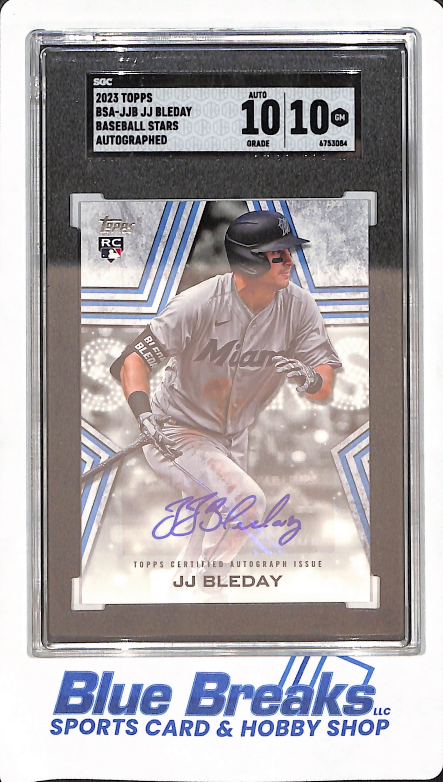 2023 Topps - JJ Bleday - Miami Marlins - Baseball - Autograph - RC - Baseball Stars - SGC 10 Auto 10 - #BSA-JJB