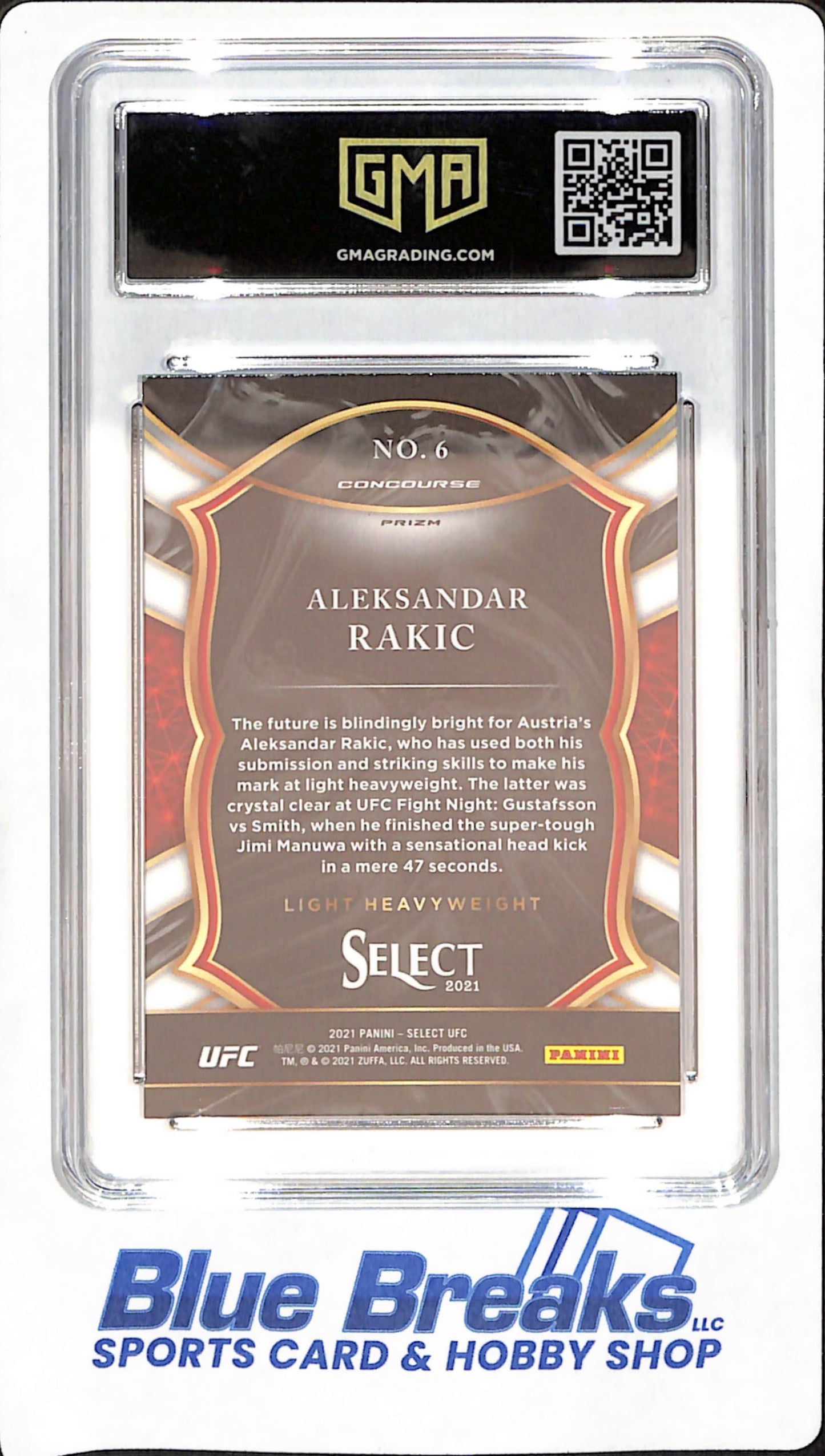 2021 Select - Aleksandar Rakic - Lightweight - UFC - Concourse Disco Prizm - GMA NM-MT+ 8.5 - #6
