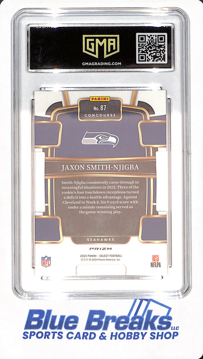 2023 Select - Jaxon Smith-Njigba - Seattle Seahawks - Football - Concourse - Red Yellow Prizm - Die-Cut - GMA GEM MT 10 - RC #87