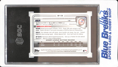 2020 Bowman - Anthony Volpe - New York Yankees - Baseball - 1st Bowman - Prospects - SGC 9 - #BP-139