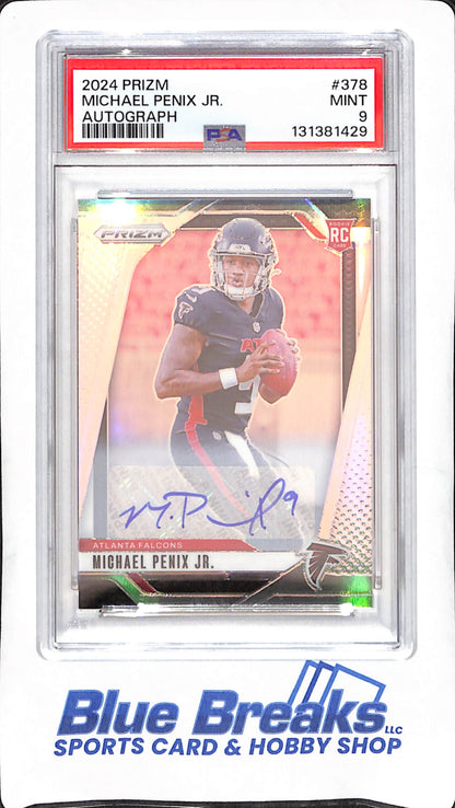 2024 Panini Prizm - Michael Penix Jr - Autograph - PSA 9 - Atlanta Falcons - Football - #378