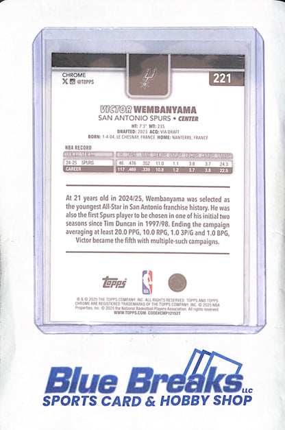 2025 Toppps Chrome - Victor Wembanyama - Basketball Border - San Antonio Spurs - Basketball - #221