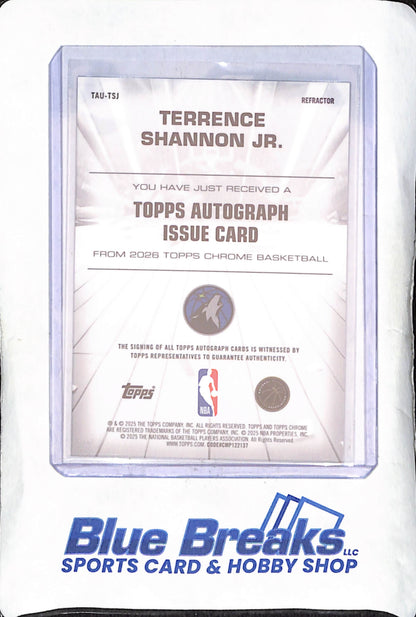 2025 Topps Chrome - Terrence Shannon Jr - Autograph - Refractor - Minnesota Timberwolves - Basketball - #TAU-TSI