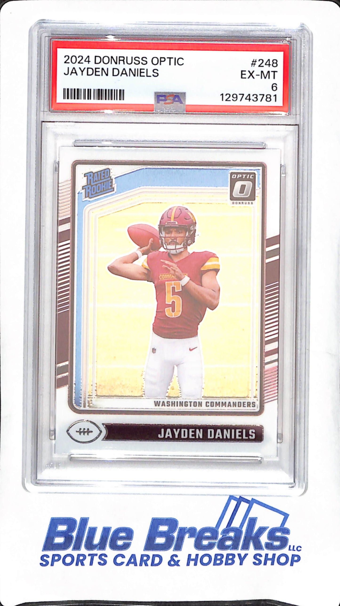 2024 Panini Donruss Optic - Jayden Daniels - Rated Rookie - PSA 6 - Washington Commanders - Football - #248