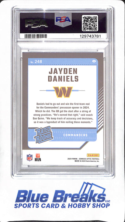 2024 Panini Donruss Optic - Jayden Daniels - Rated Rookie - PSA 6 - Washington Commanders - Football - #248