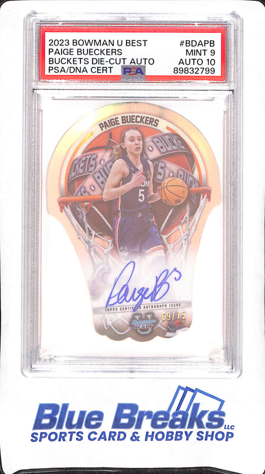 2023 Bowman U Best - Paige Bueckers - Buckets Die-Cut - Autograph - 69/75 - PSA 9/Auto 10 -  University of Connecticut - Basketball - #BDA-PB