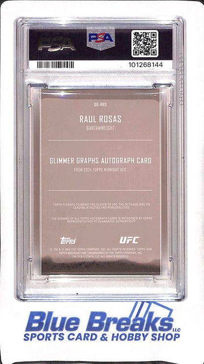 2024 Topps Midnight UFC - Raul Rosas - Glimmer Graph - Moonrise - Autograph - 25/25 - PSA 10 - Bantamweight - #GG-RRS
