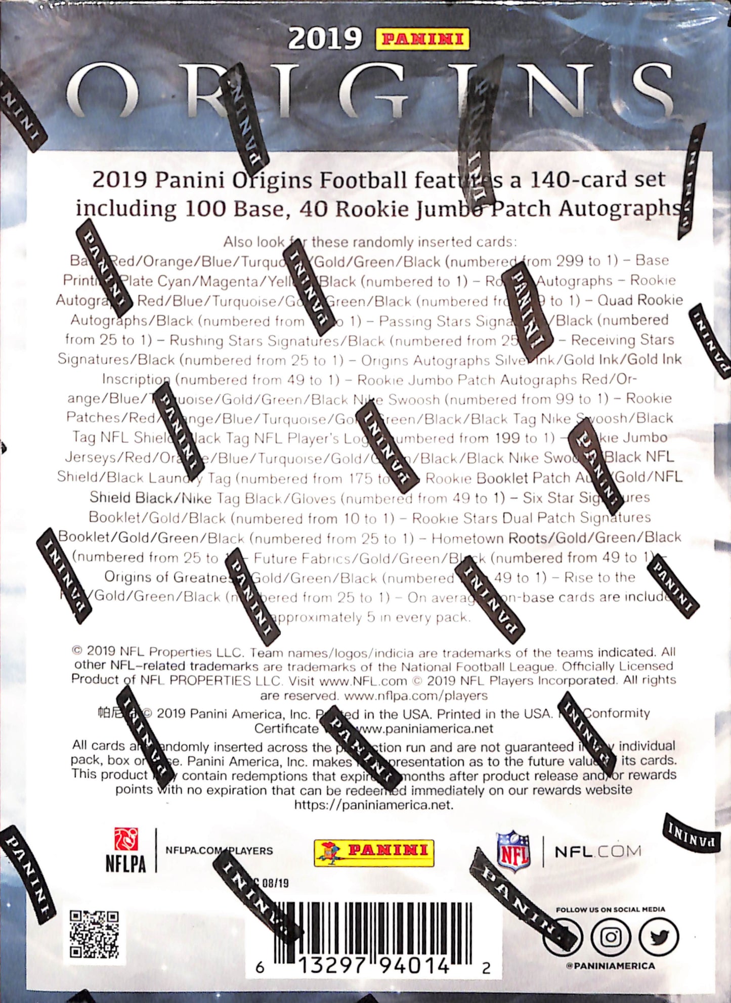 2019 Panini Origins Football Hobby Box - Sealed Wax