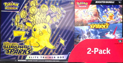 Pokemon - Scarlet & Violet - Surging Sparks Elite Trainor Box & Booster Bundle 2-Pack - Sealed Wax