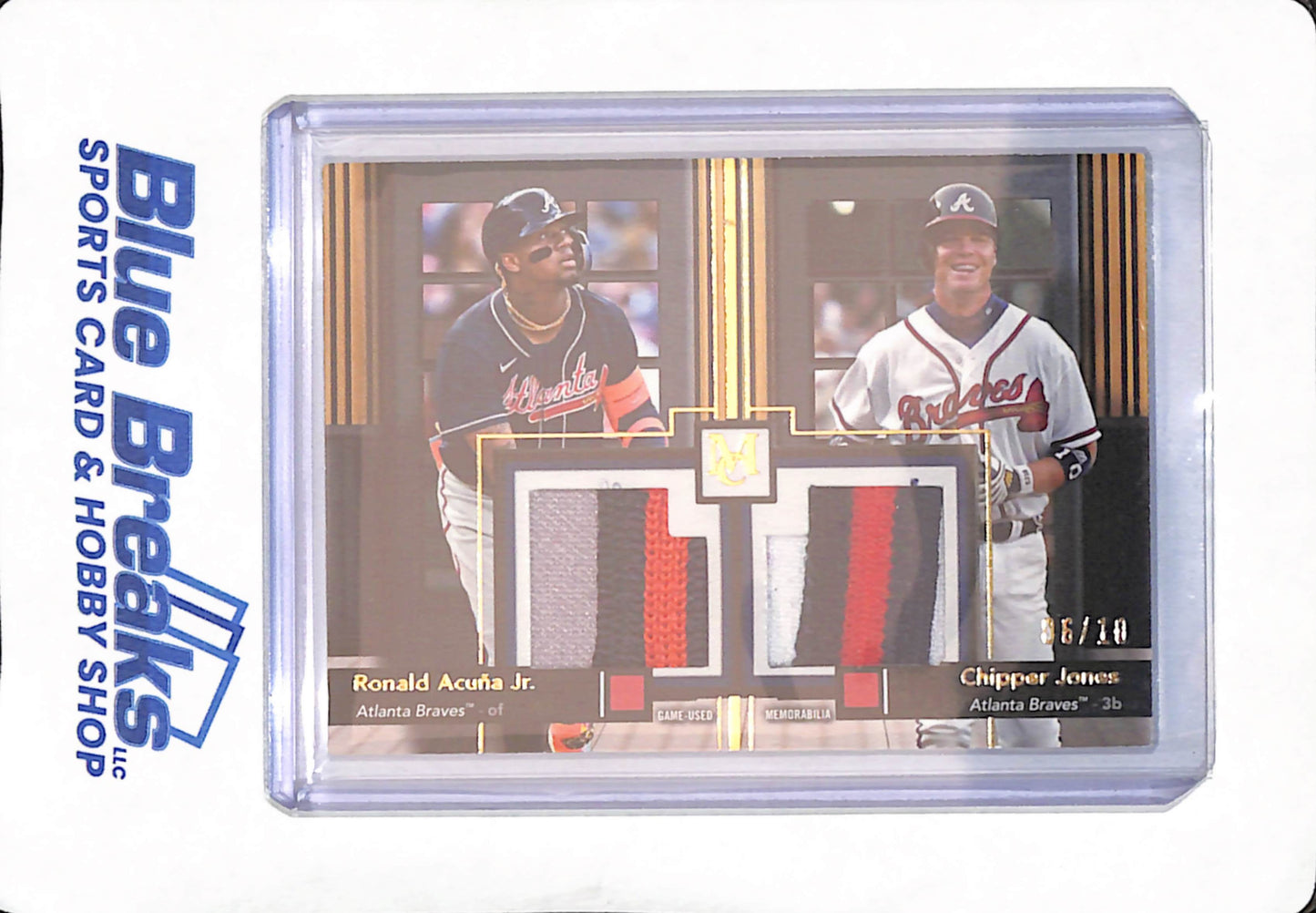 2024 Topps Museum Collection - Ronald Acuna Jr. - Chipper Jones - Atlanta Braves - Baseball - Dual Meaningful Material Relic - 06/10 - #DMMR-AJJ