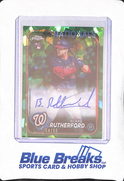 2024 Topps Chrome Sapphire - Blake Rutherford - Washington Nationals - Baseball - Autograph - Green - 54/99 - RC - #CSA-BR