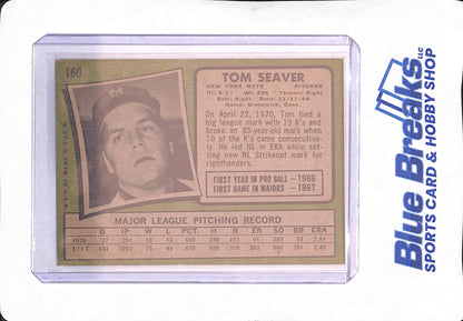 1971 Topps - Tom Seaver - New York Mets - Baseball - #160