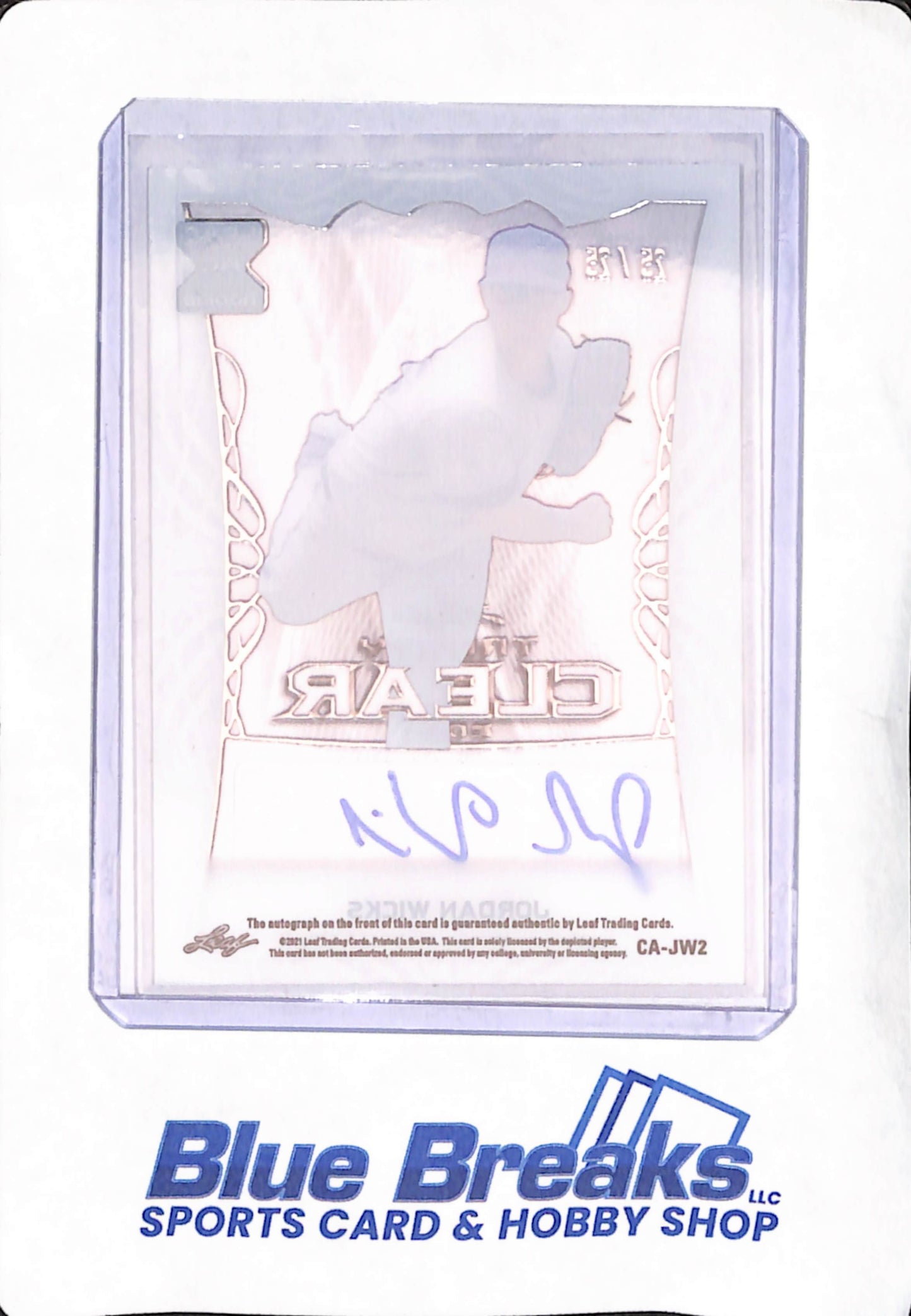 2021 Leaf Trinity - Jordan Wicks - Chicago Cubs - Baseball - Autograph - Clear - 25/25 - RC - #CA-JWZ